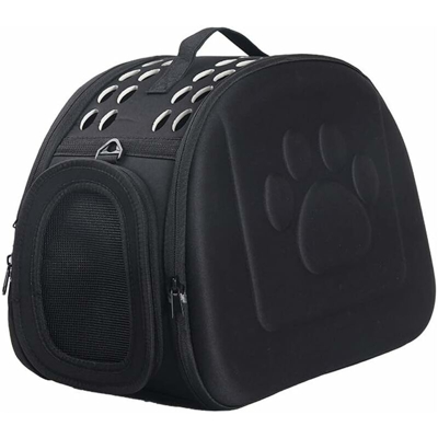 Borsa da trasporto Cane Gatto Coniglio Traspirante Smontabile Lavabile Pieghevole Oxford (Nero) - Litzee