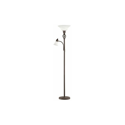 Trio Leuchten Trio 4602021-24 Lampada da Terra, Vetro Scarvo, E14, Ruggine/Bianco