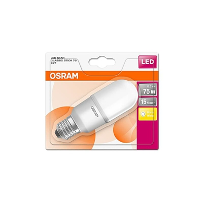 Osram LED Star Stick Lampada E27, 10 W, Luce Calda, 1 Lamp, standard, plastica