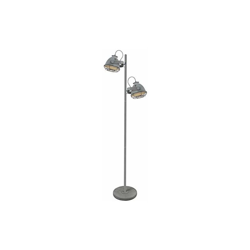 Brilliant Carmen - Lampada da terra a 2 luci, 1,6 m, orientabile, colore grigio cemento, effetto industriale, 2 x E27, adatta per lampade normali precio