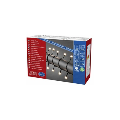 Konstsmide 3695Â â??Â 107Â â??Â Catena di luci LED con piccole rotonde diodi per esterni (IP44)/certificato VDE/24Â V trasformatore esterno/160Â