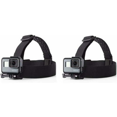 LITZEE Supporto per fascia, supporto per fotocamera, confezione da 2, fascia per la testa impermeabile, fascia regolabile per attacco per fotocamera