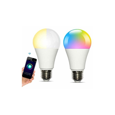Smart Alexa, lampadina cambia colore, lampadina E27, per Google Home RGBCW, luce bianca calda, multicolore 2700-6500 K, per lampadina LED Echo