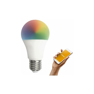 idinio® - Lampadina LED intelligente Wi-Fi, E27, bianco caldo/freddo + colore RGB, dimmerabile, 10 W, 806 lm, connessione WLAN senza hub, app per iOS