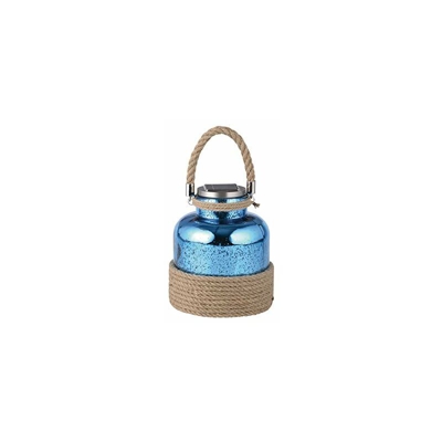 2816Â - Lanterna solare portatile, in vetro, 325/215Â x 185Â cm, Vetro, blu, 325/215 x 185 cm - Galix