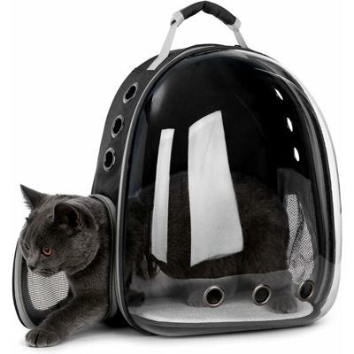 Trasportino per animali Trasparente Zaino per cani e gatti Borsa per il trasporto all'aperto Capsula traspirante Design a 180 gradi per animali
