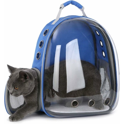 Trasportino per animali Trasparente Zaino per cani e gatti Borsa per il trasporto all'aperto Capsula traspirante Design a 180 gradi per animali