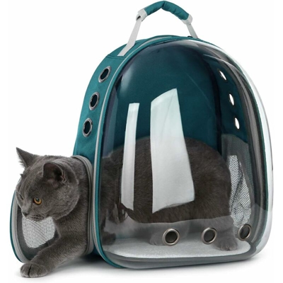 Trasportino per animali Trasparente Zaino per cani e gatti Borsa per il trasporto all'aperto Capsula traspirante Design a 180 gradi per animali