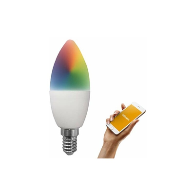 idinio® - Lampadina LED intelligente Wi-Fi, E14, bianco caldo/freddo + colore RGB, dimmerabile tramite App, 5,5 W, 470 lm, connessione WLAN senza