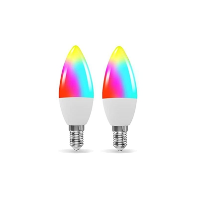 Alexa Smart E14 - Lampadina LED a intensitÃ regolabile, 4,5 W, 2700-6500 K, 16 milioni di colori, non necessita di hub, compatibile con Alexa Echo,