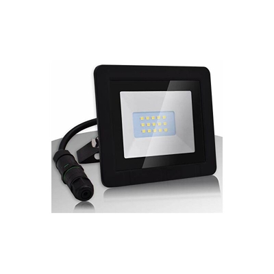 Lumare 10W Faretto LED luce di inondazione extra piatta IP65 3000k per esterno e interno incl. Connettore di alimentazione IP68 proiettore lampada