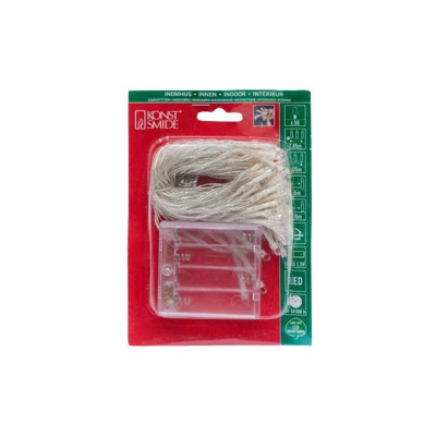 Konstsmide 1470-103 / Catena di luci LED / 50 diodi bianco caldo/a batteria/cavo trasparente