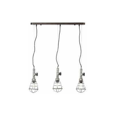 Pipe - Lampadario a sospensione, 3 luci, in zinco anticato