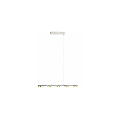 Reda - Lampada a sospensione moderna e contemporanea a 5 luci a LED, con paralume in vetro satinato elegante e alla moda, cromato (da ++ a A)