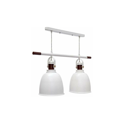 Lampadario da Soffitto Modello Glocca, con Due Punti Luce Regolabile in Altezza, 116 X 81 X 24 cm, Bianco - Relaxdays