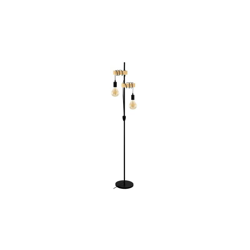 Lampada da terra EGLO TOWNSHEND, lampada a stelo in design industrial vintage a 2 punti luce, piantana retrò in acciaio, colore: nero, marrone, precio