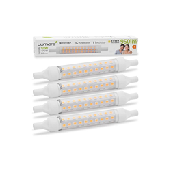 Lampadina a LED kit da 4 versione R7s 118mm da 10W 950lm, sostituisce una lampadina da 75W, calda luce bianca da 3500K Classe energetica A+ - Lumare precio