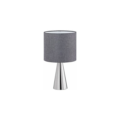 Trio Leuchten Cosinus Trio 506500107 Coseno Lampada da Tavolo, Nichel Opaco, Paralume in Tessuto Grigio E14, 40 W