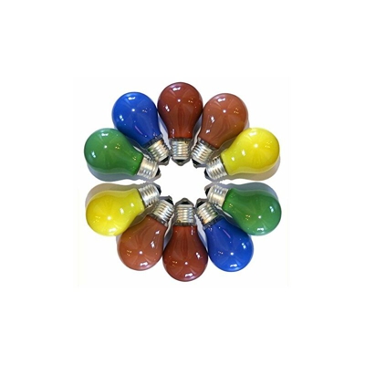 1606011066Â e, Set di lampadine colorato misto, Vetro, 15Â W, E27, bianco, 10.3Â x 6Â x 6Â cm - Ledmaxx