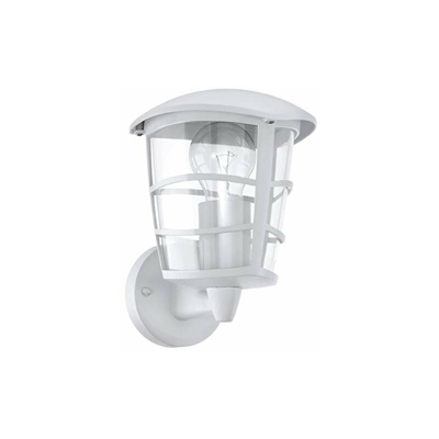 Aloria, lampada da parete per esterni a 1 luce, lampada da parete in alluminio pressofuso e plastica, colore: bianco, attacco: E27, IP44 - Eglo