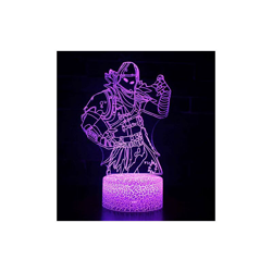 3D Lampada Illusion Optical Night Light 7 Cambia colore Touch Switch Decorazione Lampade Per comodino Bambini cameretta (Raven 1) - CKW en oferta