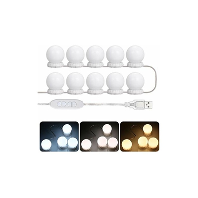 Vislone - Vislonone Vanity LED Mirror Lights Kit con 10 lampadine regolabili 10 luminositÃ e 3 modalitÃ di illuminazione USB Mirror String Light per