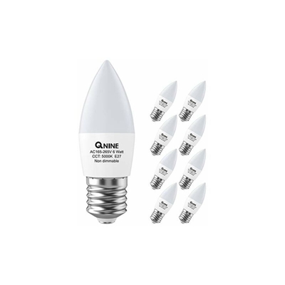 Lampadina LED E27, 6 W (sostituisce una lampadina a incandescenza da 50 W), luce bianca fredda (5000 K), 540 lumen, non dimmerabile, confezione da 8