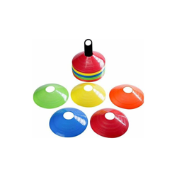 Set di 50 coni per marcatura sportiva, coni / trame di sicurezza per calcio, pallacanestro, gambe, allenamento per bambini, con supporto e borsa precio