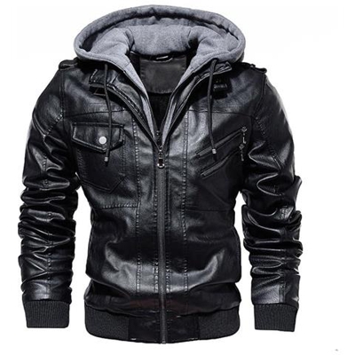 Giacca Da Moto Vintage Da Uomo, Cappotto Spesso In Pelle Bomber In Pile Da Uomo [ ddt14 Nero / Xxxl]