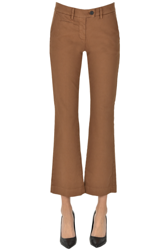 Cropped cotton trousers en oferta