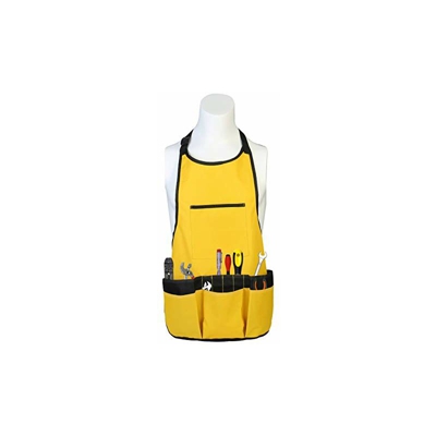 PinkSally - Grembiule da giardino da donna, con 14 tasche, in Oxford 600D, regolabile, per attrezzi da giardino, colore: giallo