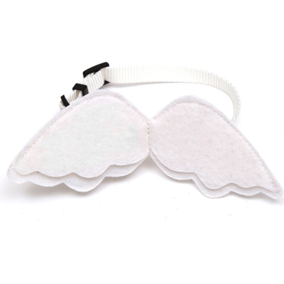 Perle Rareit - Cat Angel Ala Collar Bell Nylon Ribbon Cat Forniture Accessori per collana PET per collana gattino (bianco