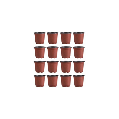 DOITOOL 50 vasi in plastica per la seminatura di vasi per fiori, vaso per piante (diametro 100 mm), Plastica, marrone, 10 x 6,5 x 8,5 cm
