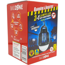 Barzone, lampada LED portatile anti-zanzare 2 in 1, custodia 1 lampadina características