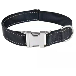 Perle Rareit - Collana per cani, classica collana in nylon riflettente riflettente con maglia traspirante imbottita per mezzi di cane nero en oferta