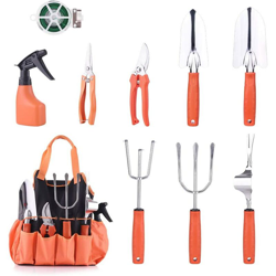 Strumenti di giardinaggio, strumento di giardinaggio in acciaio inox per adulti, maniglie ergonomiche, borsa da trasporto, guanti da giardinaggio, en oferta