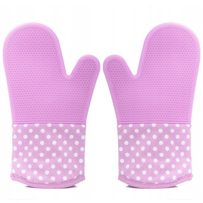 Un paio di guanti da giardinaggio Guanti isolanti in silicone Guanti da cucina viola