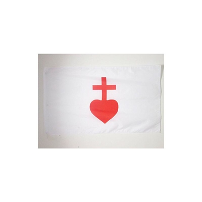 AZ FLAG Bandiera Sacro Cuore di Gesù 150x90cm - Bandiera CATTOLICA Francese 90 x 150 cm Foro per Asta