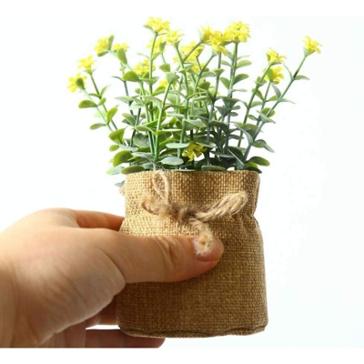 Borsa di tela di juta piccolo milano simulazione fiore finto fiore simulazione pianta verde piatto piccolo bonsai creativo decorazione domestica