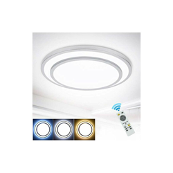 lampada da soffitto a LED da 48 W, con telecomando, colore argento, moderna lampada da soffitto a LED, dimmerabile, cambia colore, 19,68 pollici, con en oferta