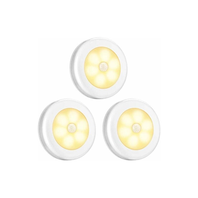 Luce notturna con sensore di movimento, autoadesiva, con sensore di movimento magnetico per auto ON/OFF, 6 LED ultra luminosi, per armadio, per