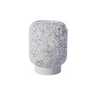 Lampada da Comodino Zephir Lampada Decorativa Metallo 40W Bianco ø 15x20cm - Lussiol