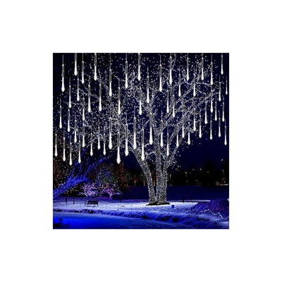 Meteorschauer - Catena di luci a LED per esterni, impermeabile, 30 cm, 8 tubi, 240 LED per decorazione giardino, matrimonio, Natale e festa (USB