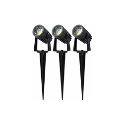 Set di 3 lampade da giardino professionali da 3 W, con picchetto in metallo (non in plastica), luce da giardino, luce diurna: 4000 K, lampada da precio