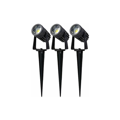 Set di 3 lampade da giardino professionali da 3 W, con picchetto in metallo (non in plastica), luce da giardino, luce diurna: 4000 K, lampada da