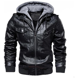 Giacca Da Moto Vintage Da Uomo, Cappotto Spesso In Pelle Bomber In Pile Da Uomo [ ddt14 Nero / L] precio