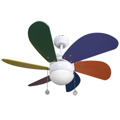 Ventilatore Da Soffitto, Colores, 85cm, Multicolor, Con Luce, Classico, Lba Home