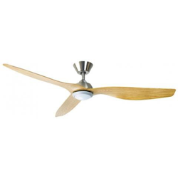 Ventilatore Da Soffitto, Hackney Hetre, 132 Cm, Design, Niquel / Faggio, Dc, Con Luce, Lba Home. en oferta