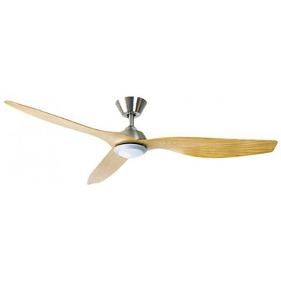 Ventilatore Da Soffitto, Hackney Hetre, 132 Cm, Design, Niquel / Faggio, Dc, Con Luce, Lba Home.