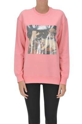 Glittered print sweatshirt